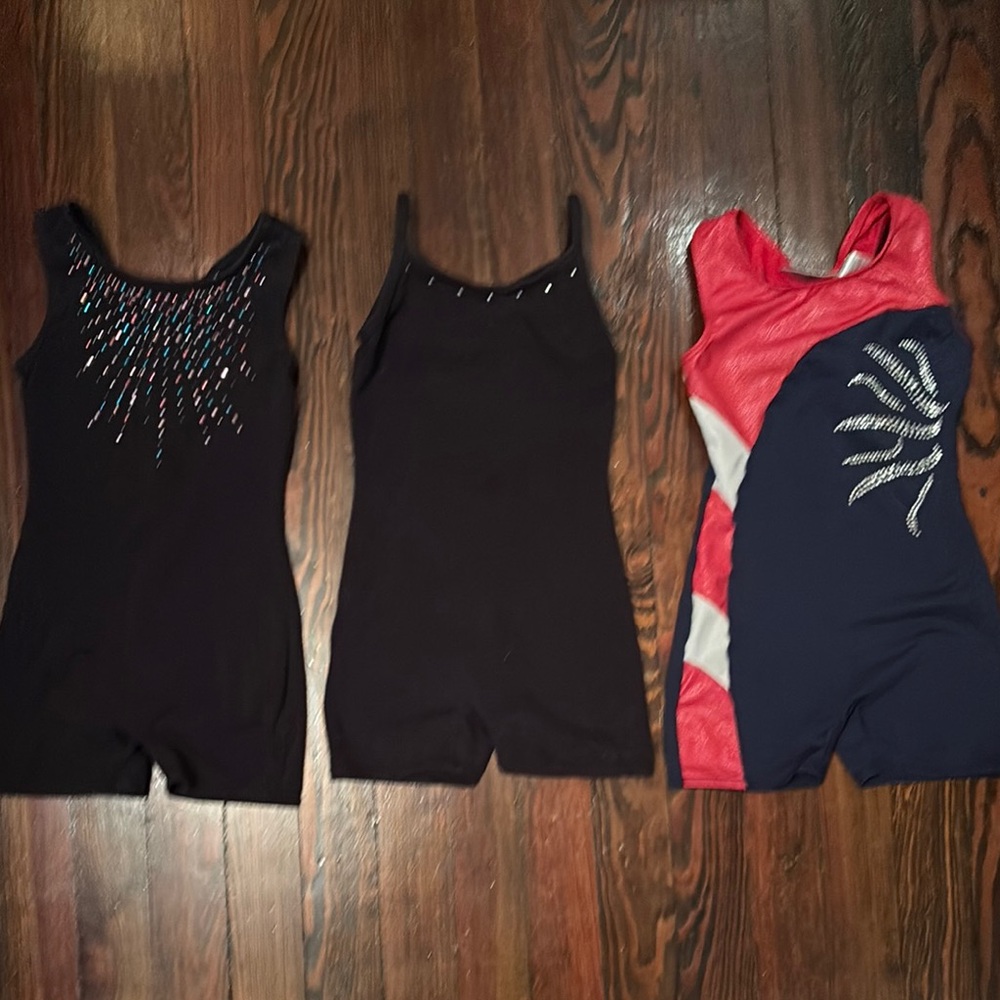 Girls Bundle of 3 Danskin Freestyle Gymnastics Leotards (6/6X)
